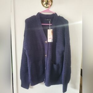 Navy Blue Women's Cardigan Sweater